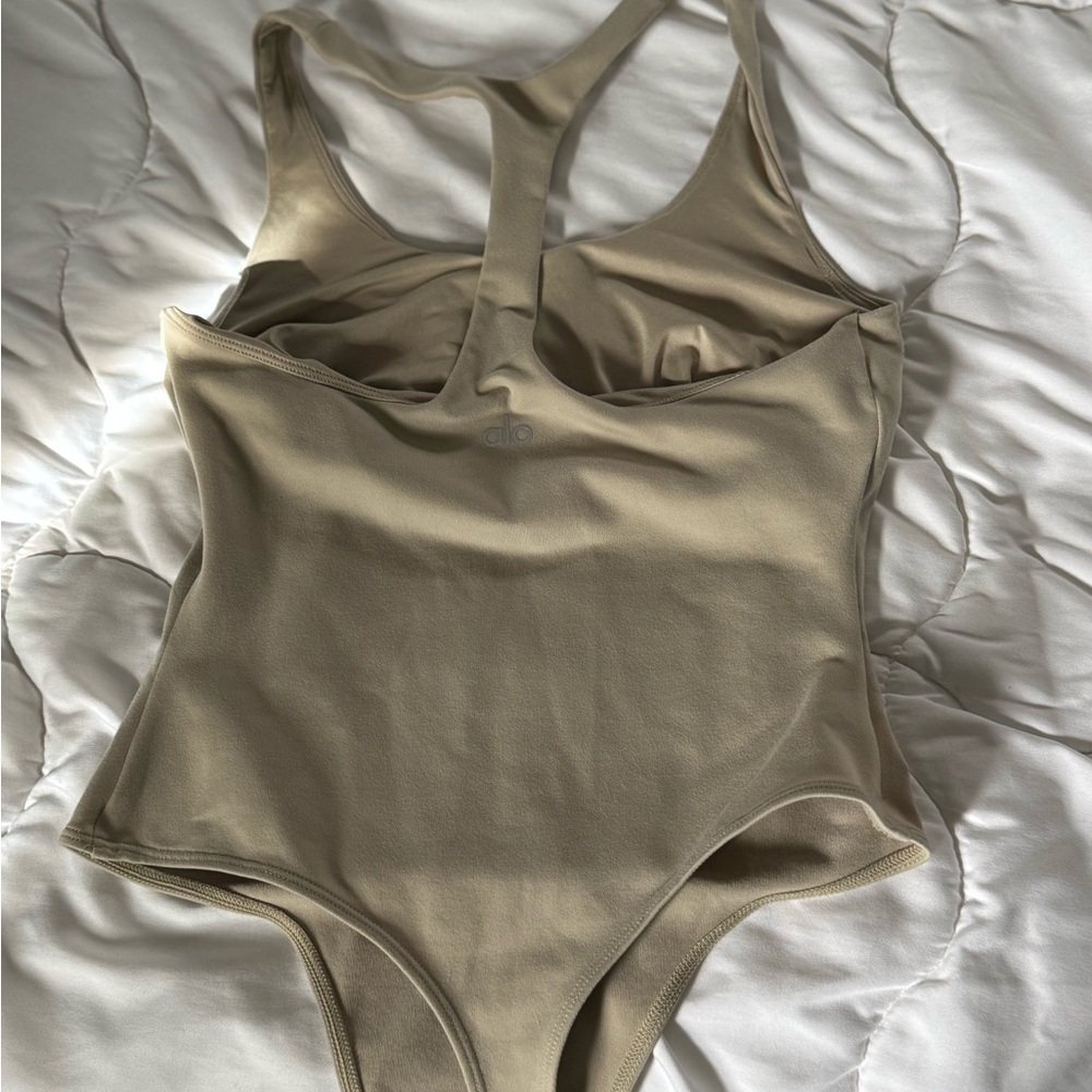 ALO Yoga Beige/Taupe Racerback One-Piece